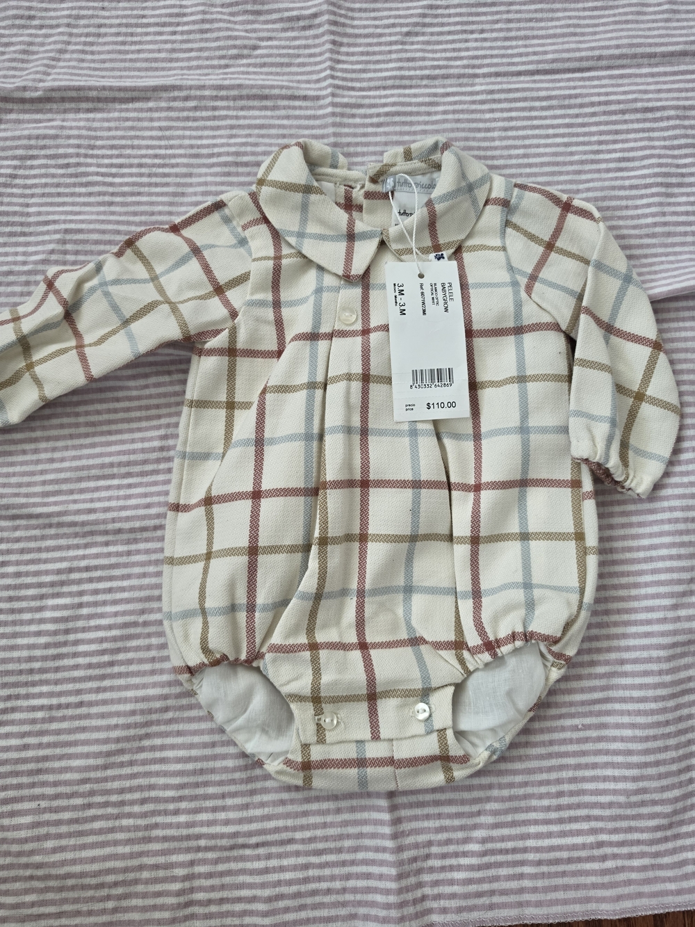 NWT Tutto Piccolo Plaid Button-Up Shirt | 3M | $110 Retail